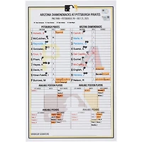 Carte de composition des équipes des Pirates de Pittsburgh lors du match contre les Diamondbacks de l'Arizona, le 25 juillet 2025