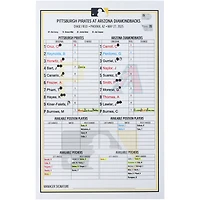 Carte de composition des Pirates de Pittsburgh lors du match contre les Diamondbacks de l'Arizona, le 27 mai 2025