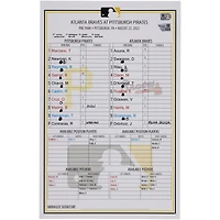 Carte de composition des équipes des Pirates de Pittsburgh lors du match contre les Braves d'Atlanta le 22 août 2022
