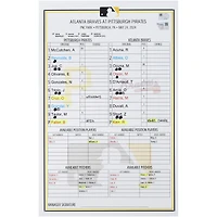 Pittsburgh Pirates Game-Used Lineup Card vs. Atlanta Braves on May 24, 2024
