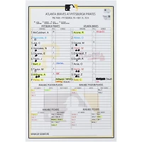 Pittsburgh Pirates Game-Used Lineup Card vs. Atlanta Braves on May 26, 2024