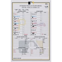 Carte de composition des équipes des Pirates de Pittsburgh lors du match contre les Braves d'Atlanta le septembre 2023