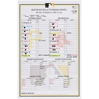 Pittsburgh Pirates Game-Used Lineup Card vs. Boston Red Sox on April 20, 2024