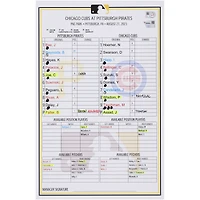 Carte de composition des équipes des Pirates de Pittsburgh contre les Cubs de Chicago le août 2023