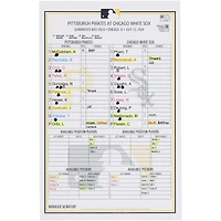 Pittsburgh Pirates Game-Used Lineup Card vs. Chicago White Sox on July 13, 2024