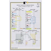 Carte de composition des équipes des Pirates de Pittsburgh contre les Tigers de Détroit le 1er août 2023
