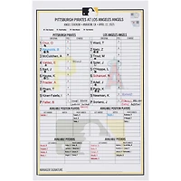 Carte de composition des Pirates de Pittsburgh contre les Angels de Los Angeles, le 22 avril 2025