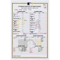 Carte de composition des équipes des Pirates de Pittsburgh contre les Angels de Los Angeles, le 23 avril 2025