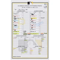 Carte de composition des équipes des Pirates de Pittsburgh contre les Dodgers de Los Angeles le avril 2023