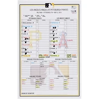 Pittsburgh Pirates Game-Used Lineup Card vs. Los Angeles Dodgers on May 8, 2024