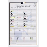 Pittsburgh Pirates Game-Used Lineup Card vs. Miami Marlins on March 29, 2024