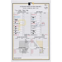 Pittsburgh Pirates Game-Used Lineup Card vs. New York Mets on April 17, 2024