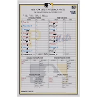 Carte de composition des équipes des Pirates de Pittsburgh contre les Mets de New York le septembre 2022