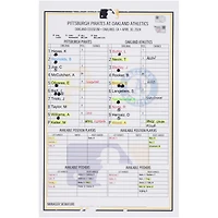 Pittsburgh Pirates Game-Used Lineup Card vs. Oakland Athletics on April 30, 2024