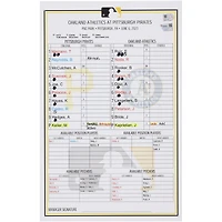 Carte de composition des équipes des Pirates de Pittsburgh contre les Athletics d'Oakland le juin 2023