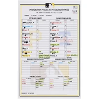 Pittsburgh Pirates Game-Used Lineup Card vs. Philadelphia Phillies on July 19, 2024