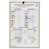 Pittsburgh Pirates Game-Used Lineup Card vs. Philadelphia Phillies on July 21, 2024
