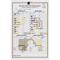 Pittsburgh Pirates Game-Used Lineup Card vs. San Diego Padres on August 6, 2024