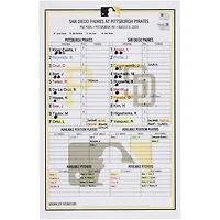 Pittsburgh Pirates Game-Used Lineup Card vs. San Diego Padres on August 8, 2024