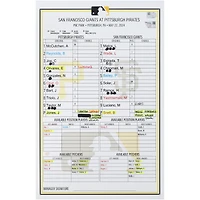 Pittsburgh Pirates Game-Used Lineup Card vs. San Francisco Giants on May 22, 2024