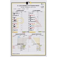 Pittsburgh Pirates Game-Used Lineup Card vs. St. Louis Cardinals on July 24, 2024