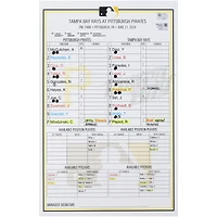 Pittsburgh Pirates Game-Used Lineup Card vs. Tampa Bay Rays on June 21, 2024