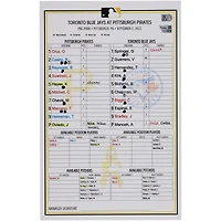 Carte de composition des équipes des Pirates de Pittsburgh contre les Blue Jays de Toronto le septembre 2022