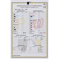 Carte de composition des équipes des Pirates de Pittsburgh contre les Nationals de Washington le septembre 2023