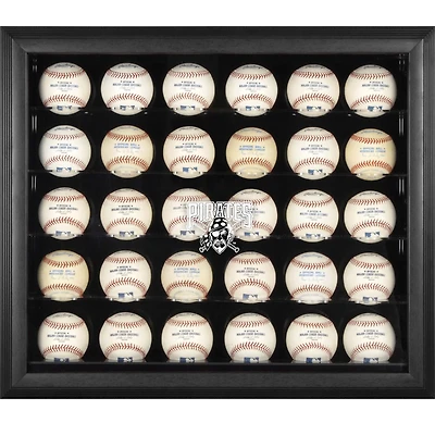 Vitrine de présentation encadrée noire avec logo des Pirates de Pittsburgh pour 30 boules