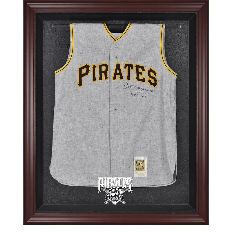 Vitrine de présentation du maillot avec logo encadré en acajou des Pirates de Pittsburgh
