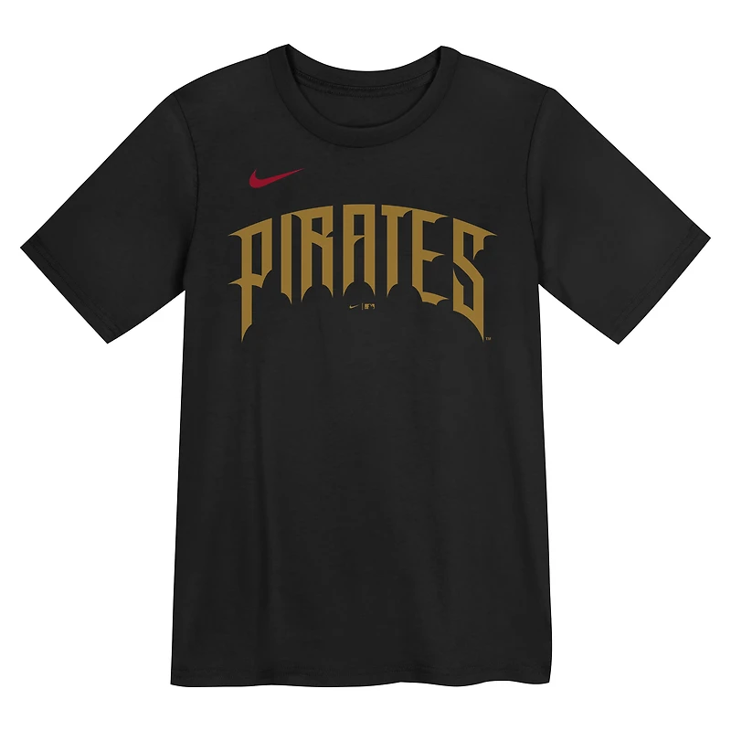 T-shirt Nike Paul Skenes noir Pittsburgh Pirates 2026 City Connect avec nom et numéro pour enfants d'âge préscolaire