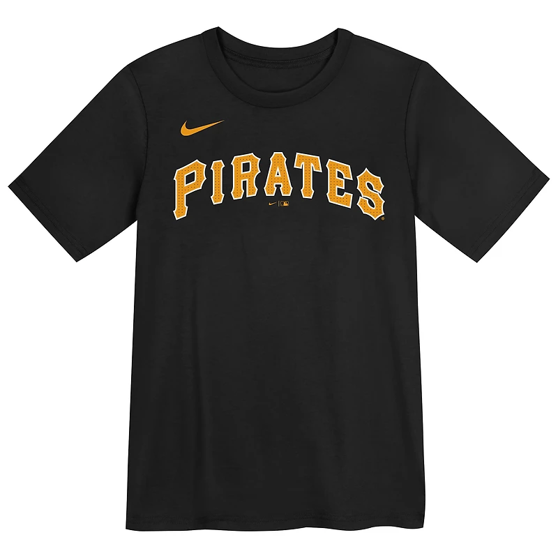 T-shirt avec nom et numéro des Pirates de Pittsburgh Nike Paul Skenes pour enfants d'âge préscolaire