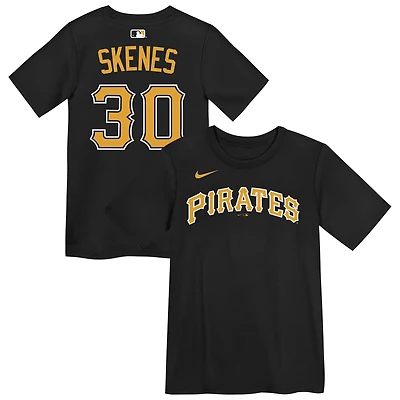 T-shirt Nike Paul Skenes noir Pittsburgh Pirates pour enfants d'âge préscolaire (nom et numéro)