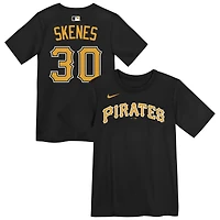 T-shirt Nike Paul Skenes noir Pittsburgh Pirates pour enfants d'âge préscolaire (nom et numéro)