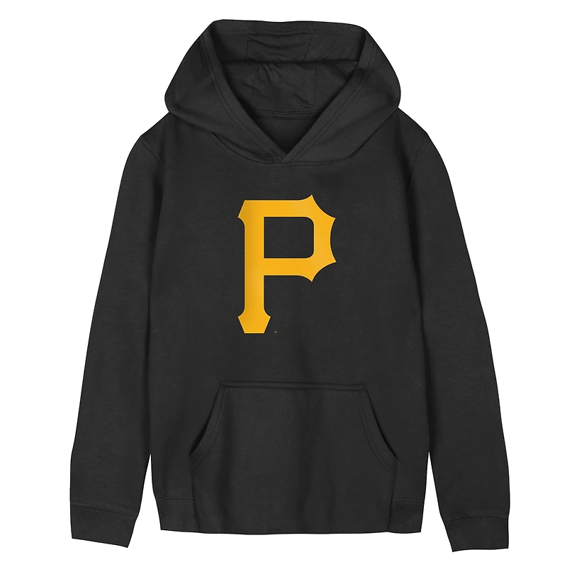 Sweat à capuche en polaire noir avec logo des Pirates de Pittsburgh pour enfants d'âge préscolaire Outerstuff