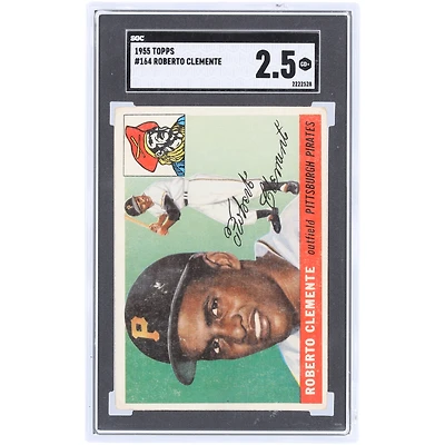 Carte recrue authentifiée 2.5 de Roberto Clemente des Pirates de Pittsburgh 1955 Topps n° 164 SGC