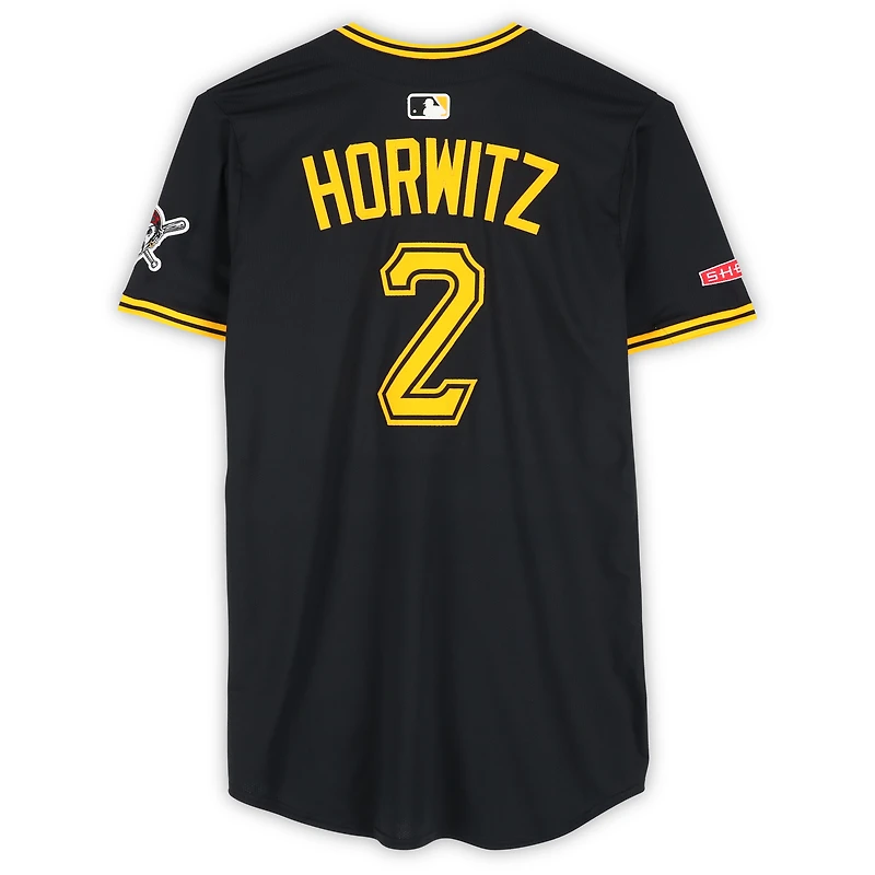 Maillot Nike noir n° 2 de Spencer Horwitz, des Pirates de Pittsburgh, utilisé lors du match contre les Phillies de Philadelphie, le 17 mai 2025