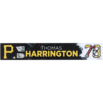 Plaque signalétique noire n° 78 émise par les joueurs des Pirates de Pittsburgh de Thomas Harrington lors de l'entraînement de printemps pendant la saison 2025 de la MLB