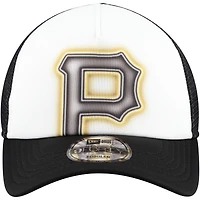 Toddler New Era  White/Black Pittsburgh Pirates Painted A-Frame 9FORTY Trucker Adjustable Hat