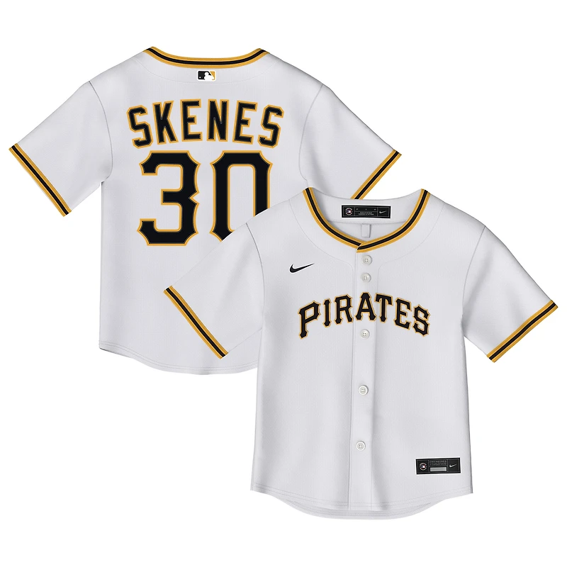 Maillot Nike Paul Skenes blanc pour enfant, réplique à domicile des Pirates de Pittsburgh 2.0