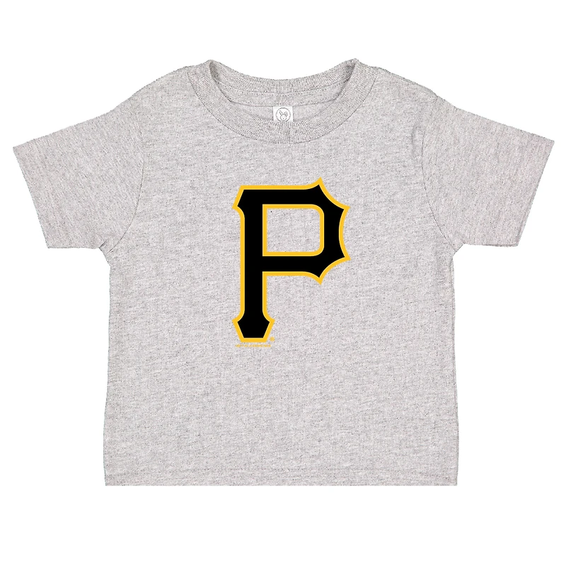 Ensemble de deux t-shirts pour tout-petits, doux comme un raisin, noir/gris chiné, collection Cooperstown des Pirates Pittsburgh
