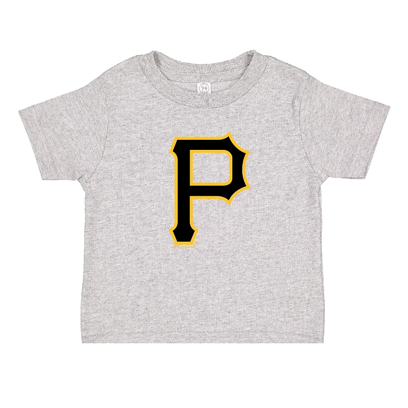 Ensemble de deux t-shirts pour tout-petits, doux comme un raisin, noir/gris chiné, collection Cooperstown des Pirates Pittsburgh