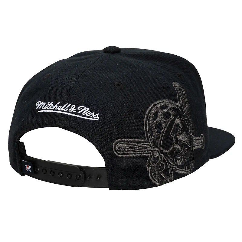 Casquette unisexe Mitchell & Ness noire Pittsburgh Pirates à logo latéral