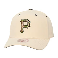 Unisex Mitchell & Ness Cream Pittsburgh Pirates Camo Logo Pro Crown Snapback Hat