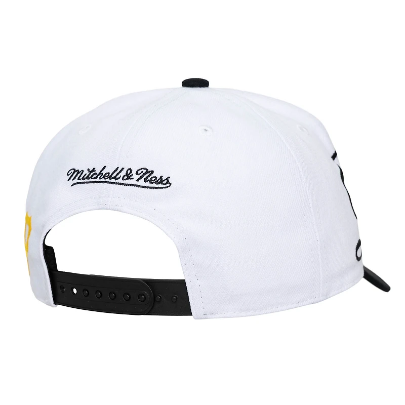 Casquette unisexe Mitchell & Ness Pittsburgh Pirates blanche et noire, taille XL, logo Pro Crown, ajustable