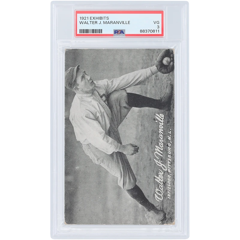 Walter Maranville Pittsburgh Pirates 1921 Exhibits #NNO PSA Authentifié 3 Carte