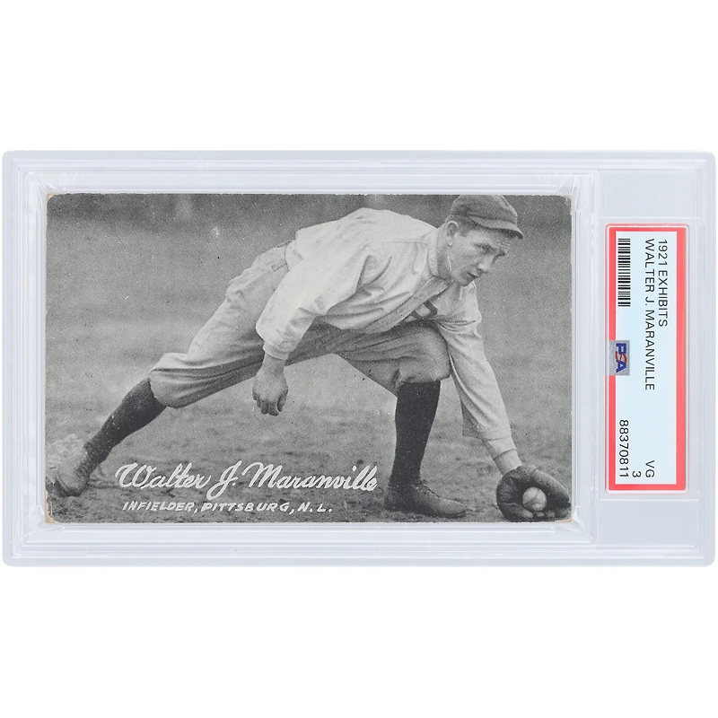 Walter Maranville Pittsburgh Pirates 1921 Exhibits #NNO PSA Authentifié 3 Carte