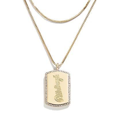 WEAR by Erin Andrews x Baublebar Pittsburgh Pirates Dog Tag Collier