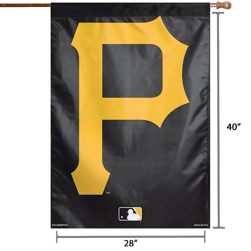 Bannière verticale simple face WinCraft Pittsburgh Pirates, grand logo 28" x 40".