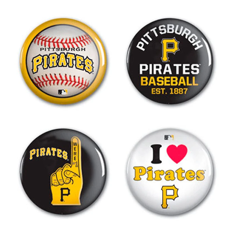 Ensemble de 4 boutons WinCraft Pittsburgh Pirates